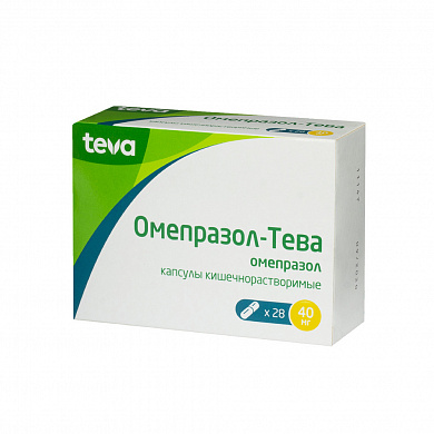 Омепразол-Тева капсулы кишечнорастворимые 40 мг № 28 